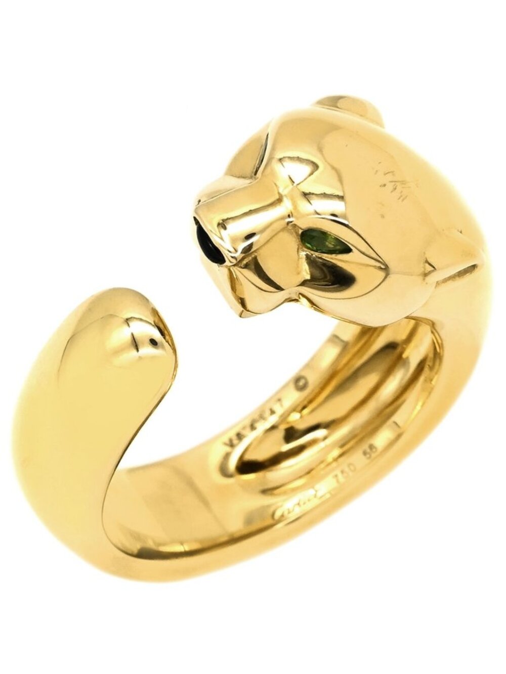 Cartier Ring Panthere de Cartier MM Yellow Gold 56 Onyx Tsavorite